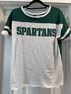 PINK Victoria's Secret Spartans Short Sleeve Tee - Green & White